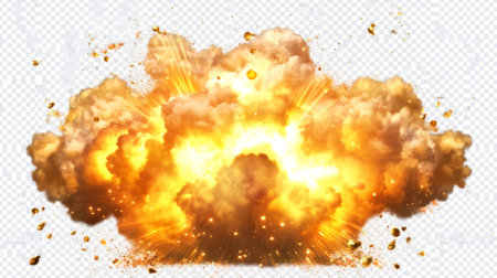 Explosion border isolated on transparent background -AIの素材