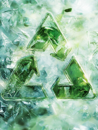 Green triangular eco recycle concept. - AIの素材
