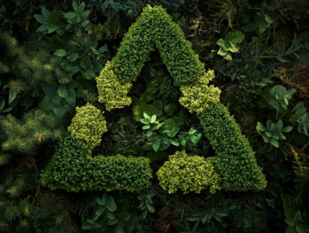 Green triangular eco recycle concept. - AIの素材