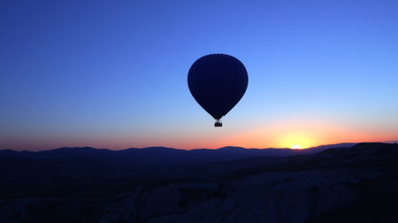 hot air ballon during sunrise at turkey capadocia - aiの素材