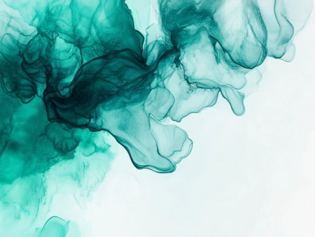 Abstract Watercolor Teal and Green Background - aiの写真素材