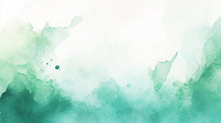 Abstract Watercolor Teal and Green Background - aiの写真素材