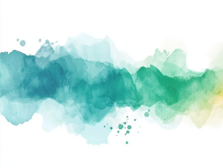 Abstract Watercolor Teal and Green Background - aiの写真素材