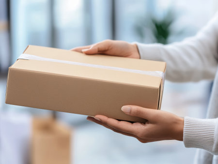 concept for delivery service, receiving package from courier  - aiの素材