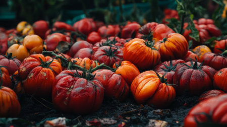 Pile of red juicy tomatoes - aiの素材
