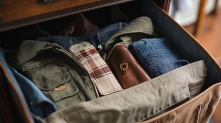 Detail of a bag being packed ready for travel  - aiの素材