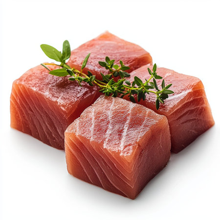 fresh tuna meat isolated on white background  - aiの写真素材