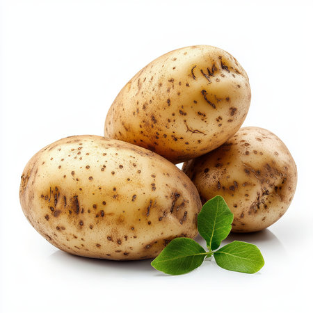 potato isolated on white backgroundの写真素材