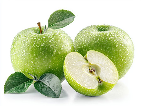 green apple isolated on white background  - aiの写真素材