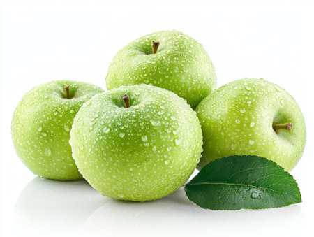 green apple isolated on white background  - aiの写真素材