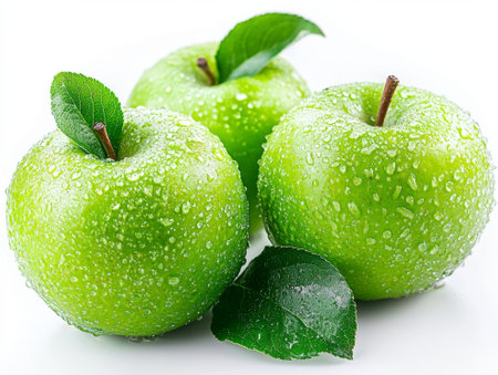 green apple isolated on white background  - aiの写真素材