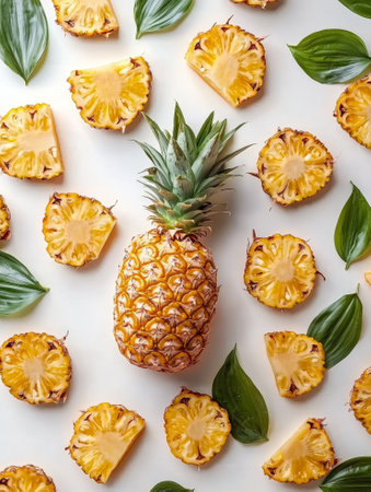 pineapple isolated on white backgroundの写真素材