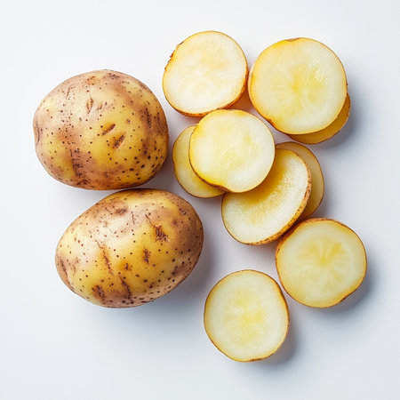 potato isolated on white backgroundの写真素材