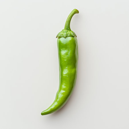green pepper isolated on white backgroundの写真素材