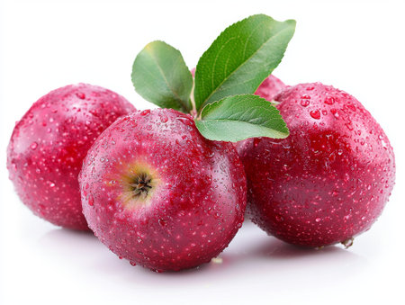 red apple isolated on white backgroundの写真素材