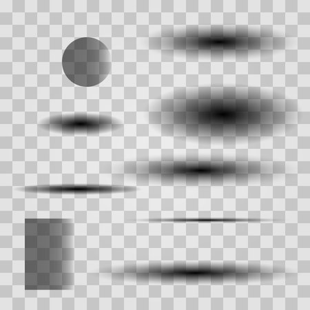 Set of round and square shadow effects.Vector shadows isolated. Vector illustration EPS10のイラスト素材