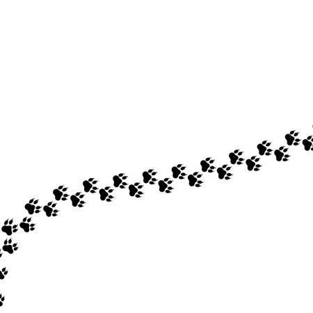 Paw pattern cat and dog animal pet vector paw footprint icon.のイラスト素材
