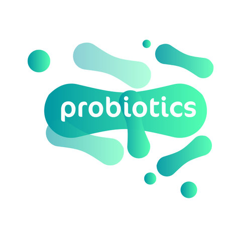 Probiotics Bacteria . Prebiotic, Lactobacillus Vector Icon Design.Biology, Science background. Microscopic bacteria close up.のイラスト素材