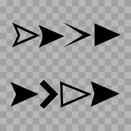 Arrow icons or vector pointers symbols for web navigation design elements.Vector illustratorのイラスト素材