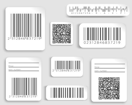 Set, collection of barcodes isolated on white background.のイラスト素材