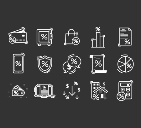 Simple Set of Loan Related. Thin line vector set of signs for infographic, logo, app development and website design. Finance Related Color Vector Line Icons.のイラスト素材