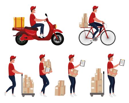 Set elements Free, Express, Home or Fast delivery for design.のイラスト素材