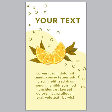 Story Templates for social media banner. Green color Pallete with Lemon and leaves. Vector illustration EPS10のイラスト素材