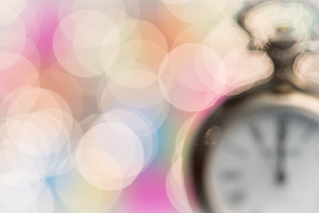 Happy New Year. Old clock on abstract backgroundの写真素材