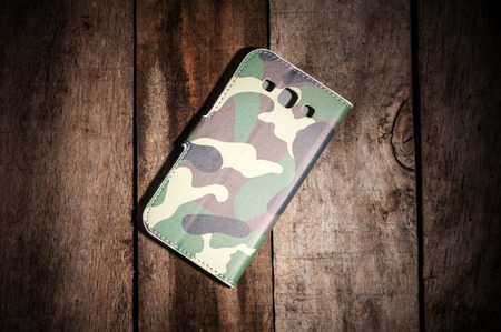 Mobile phone case with military colorsの写真素材