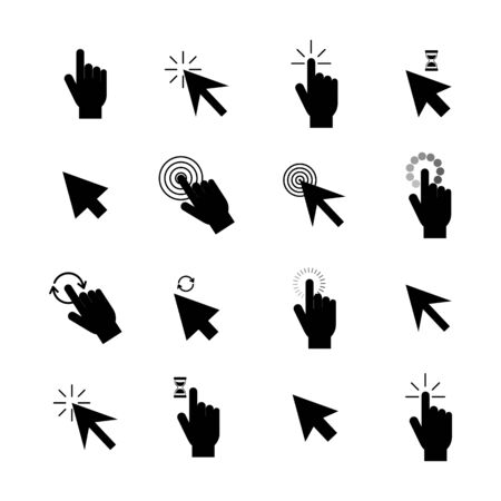 Hand Cursor icons click set symbol vector for web.のイラスト素材