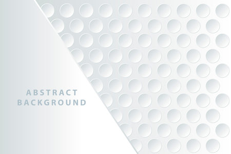Abstract white background with 3D circles. Design element.のイラスト素材