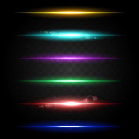 Effect neon light magic ligh. Glowing all colours lines of light. Abstract wallpaper background template. Vector illustrationのイラスト素材