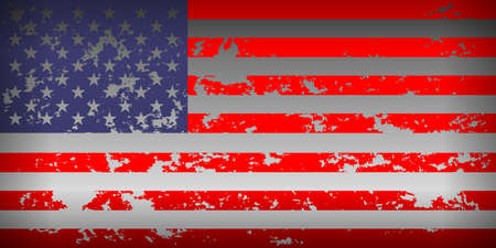 Grunge United States of America Flag background. American flag for poster or template. Vector illustration のイラスト素材