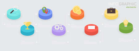 Illustration design infographic template. Infographic elements for content, diagram, flowchart, steps, parts, timeline, workflow, diagram. infographic template with 3D items. Vector illustrationのイラスト素材