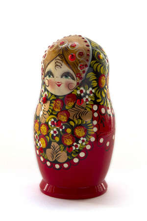 Matryoshka on a white background, the type - 2 3 to the leftの写真素材