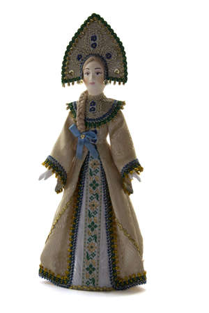Russian doll in national costume on a white background  View - 2 3 to the left の写真素材