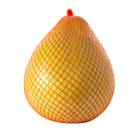 pomelo packaged on a white background (isolated object)の写真素材