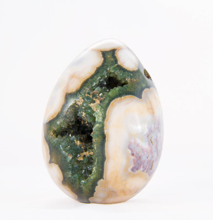jasper in the form of egg on light backgroundの写真素材