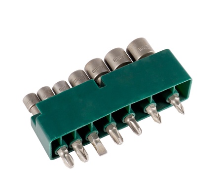 a set of screwdrivers on a white backgroundの写真素材