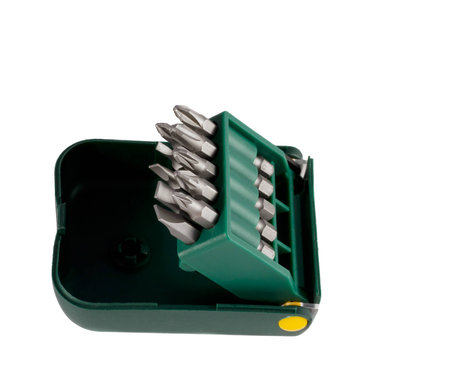 a set of screwdrivers on a white backgroundの写真素材