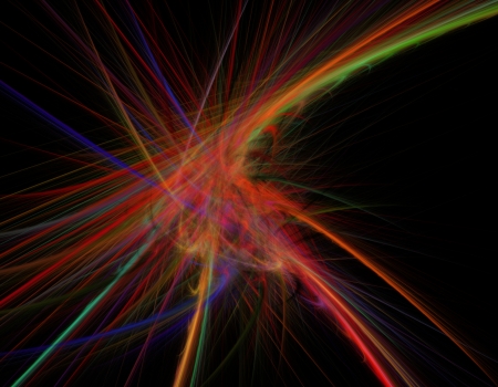 Fractal - multicolored abstraction on a black backgroundの写真素材