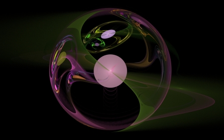 Fractal - multicolored sphere on a black backgroundの写真素材