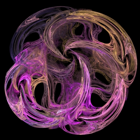 Fractal - multicolours spherical abstract on  black backgroundの写真素材