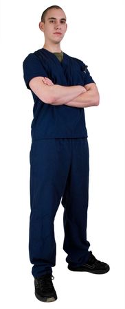 Male Health Care Worker In Scrubsの写真素材