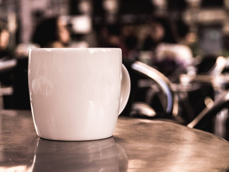 A delicious cup of coffee on a relaxing terraceの写真素材