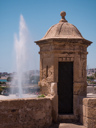 Ancient tower with fountain backgroundのeditorial素材