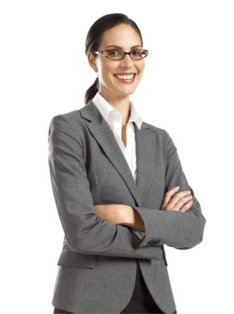 Young confident business woman with her arms crossedの写真素材