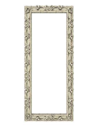 3d antique frame on a white backgroundの写真素材