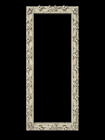 3d antique frame on a black backgroundの写真素材