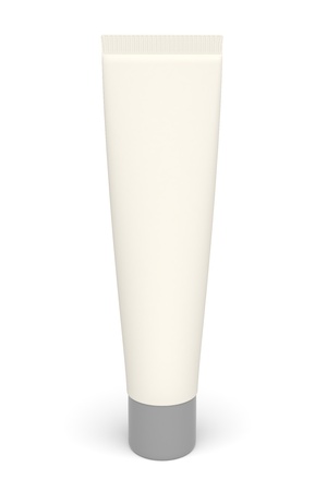 3d plastic tube on the white backgroundの写真素材
